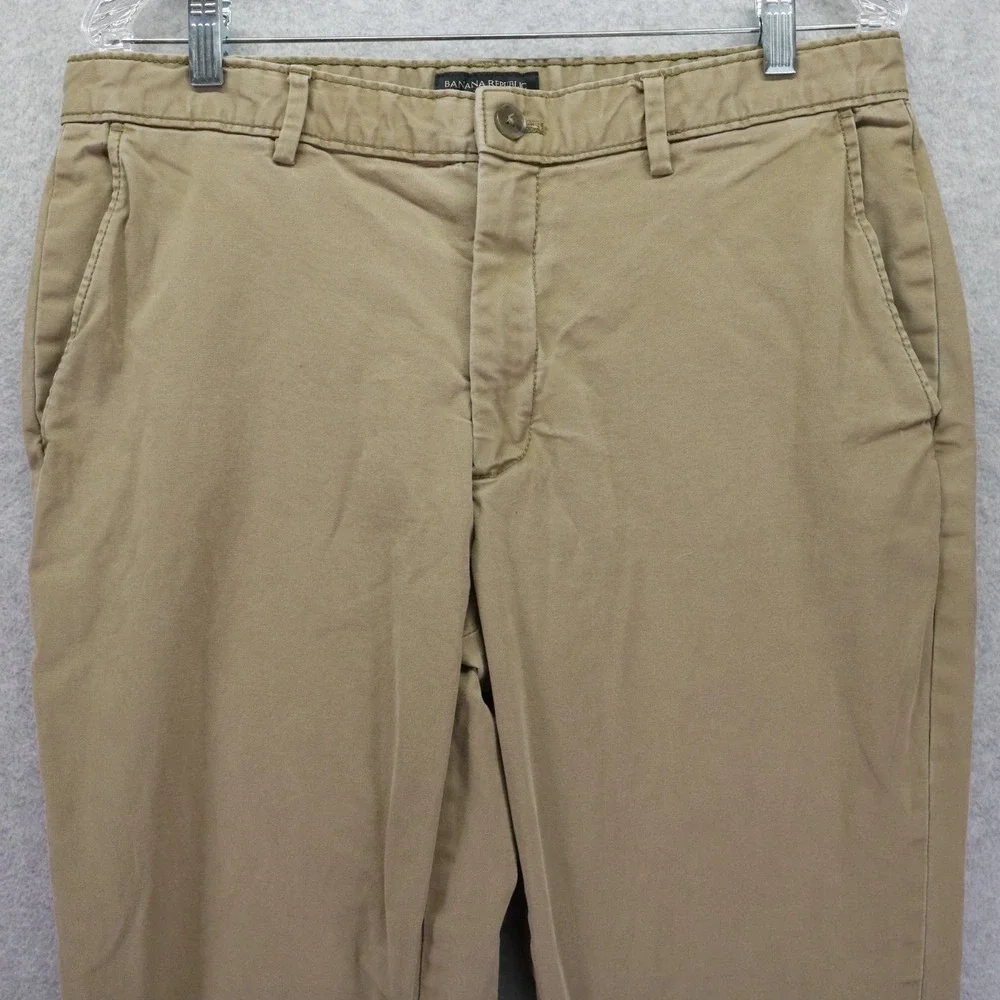Banana Republic Pants Mens 34x34 Athletic Fit‎ Chino Casual Stretch Tan Khaki